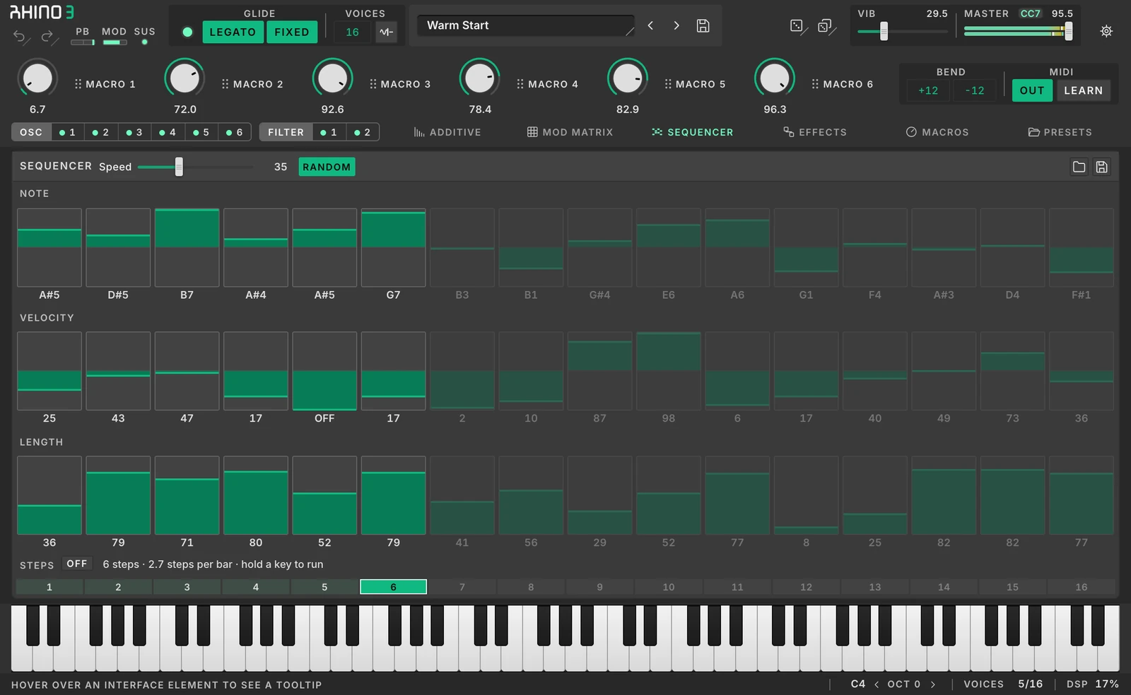 Rhino 3 Sequencer page